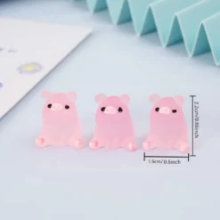 12Pieces Mini Resin Glow Pig Mini Portrait Mini Fairy Garden Landscape Aquarium Decorative Pot Decoration DIY Christmas Birthday Party Clay Amulet (Pink) -Xmas Mart Sales 411GG6D7skL. AC SL1000