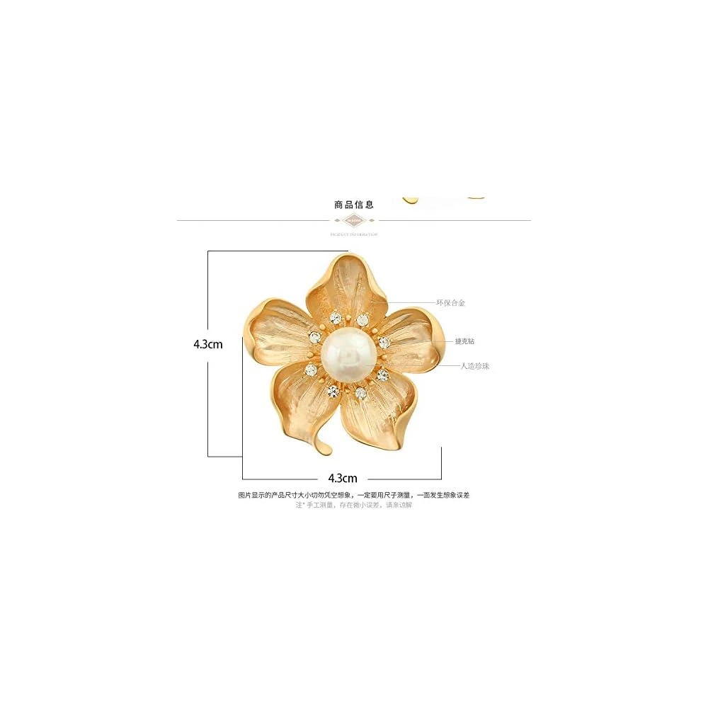 Yellow Flower White Pearl Brooch Gold Autumn Flower Pins Autumn Fall Flower Broach For Mother Wife GF Wedding Bridal Bouquet Party Charm Flower Pin For Christmas Valentine's Day 4 Yellow Flower White Pearl Brooch Gold Autumn Flower Pins Autumn Fall Flower Broach For Mother Wife GF Wedding Bridal Bouquet Party Charm Flower Pin For Christmas Valentine's Day - Image 2