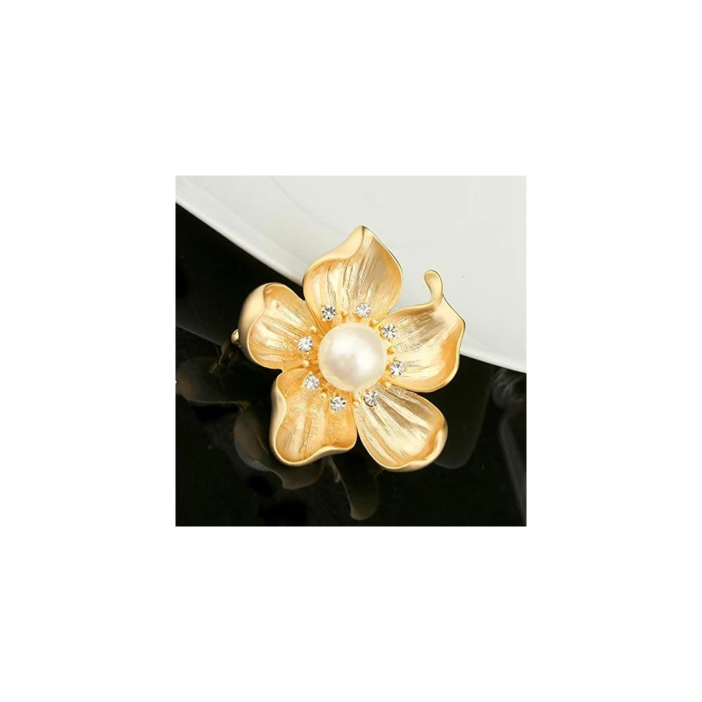 Yellow Flower White Pearl Brooch Gold Autumn Flower Pins Autumn Fall Flower Broach For Mother Wife GF Wedding Bridal Bouquet Party Charm Flower Pin For Christmas Valentine's Day 5 Yellow Flower White Pearl Brooch Gold Autumn Flower Pins Autumn Fall Flower Broach For Mother Wife GF Wedding Bridal Bouquet Party Charm Flower Pin For Christmas Valentine's Day - Image 3