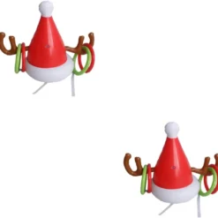 INOOMP 2pcs Inflatable Antler Hat Ferrule Toy Ring Toss Toy Xmas Fun Outdoor Games Plastic Playes Inflatable Toys Outdoor Hats Christmas Decoration Antler Hat Toss Game Inflatable Rings