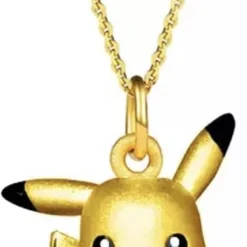 BLINGPIRE 14k Gold Pendant Necklace With Chain Christmas Gift For Adults And Kids