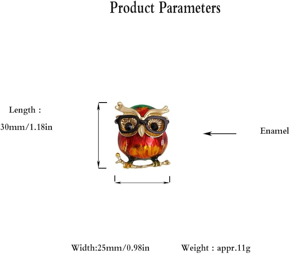 Enamel Owl Bird Brooch Pin For Women Girls Fashion Red Green Animal Brooches Lapel Pins Cute Dress Accessories Holiday Birthday Christmas Party Jewelry Unisex Gift Souvenir For Teacher Student 7 Enamel Owl Bird Brooch Pin For Women Girls Fashion Red Green Animal Brooches Lapel Pins Cute Dress Accessories Holiday Birthday Christmas Party Jewelry Unisex Gift Souvenir For Teacher Student - Image 5