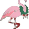 Christmas Hat Lovely Flamingo Pink Enamel Birds Brooch Pins For Xmas Day's Gifts