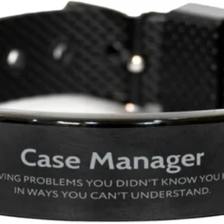 GENERIC Funny Gifts For Case Manager, Solving Problems You Didn't Know You Had, Sarcasm Unique Birthday Christmas Black Shark Mesh Bracelet For Case Manager, Coworkers, Men, Women, Friends