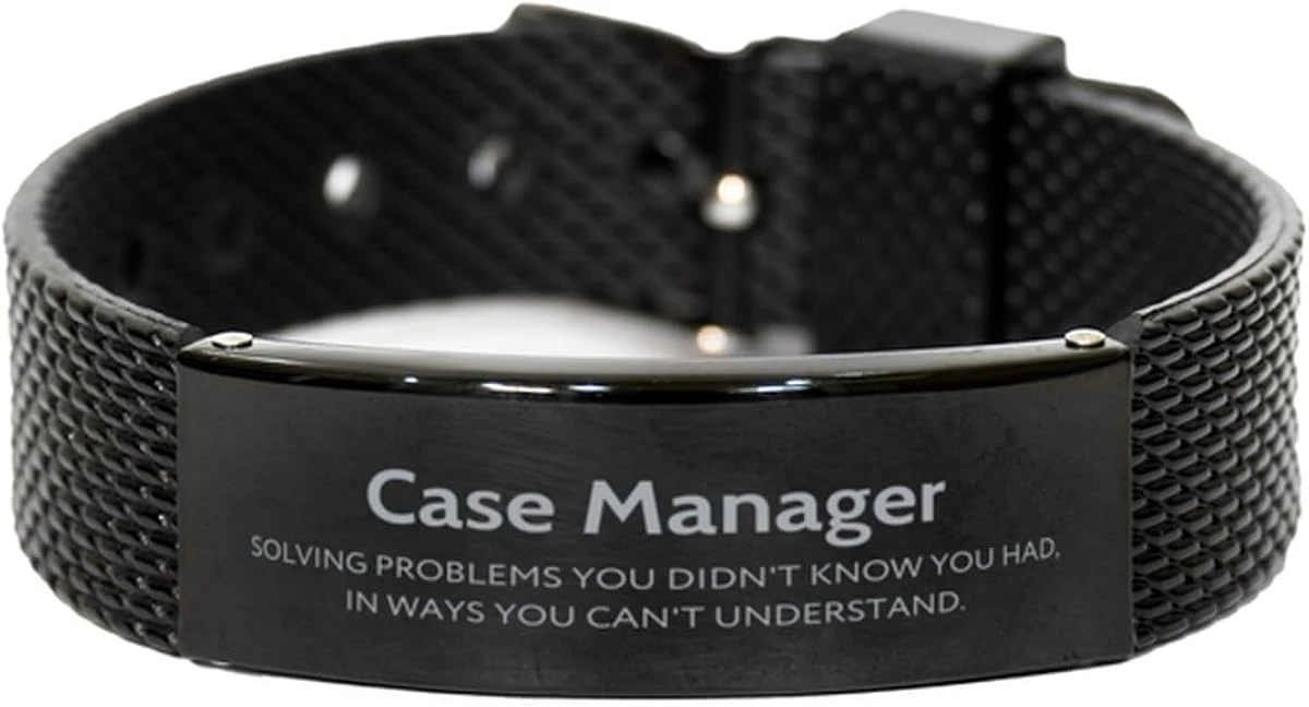 GENERIC Funny Gifts For Case Manager, Solving Problems You Didn't Know You Had, Sarcasm Unique Birthday Christmas Black Shark Mesh Bracelet For Case Manager, Coworkers, Men, Women, Friends 3 GENERIC Funny Gifts For Case Manager, Solving Problems You Didn't Know You Had, Sarcasm Unique Birthday Christmas Black Shark Mesh Bracelet For Case Manager, Coworkers, Men, Women, Friends