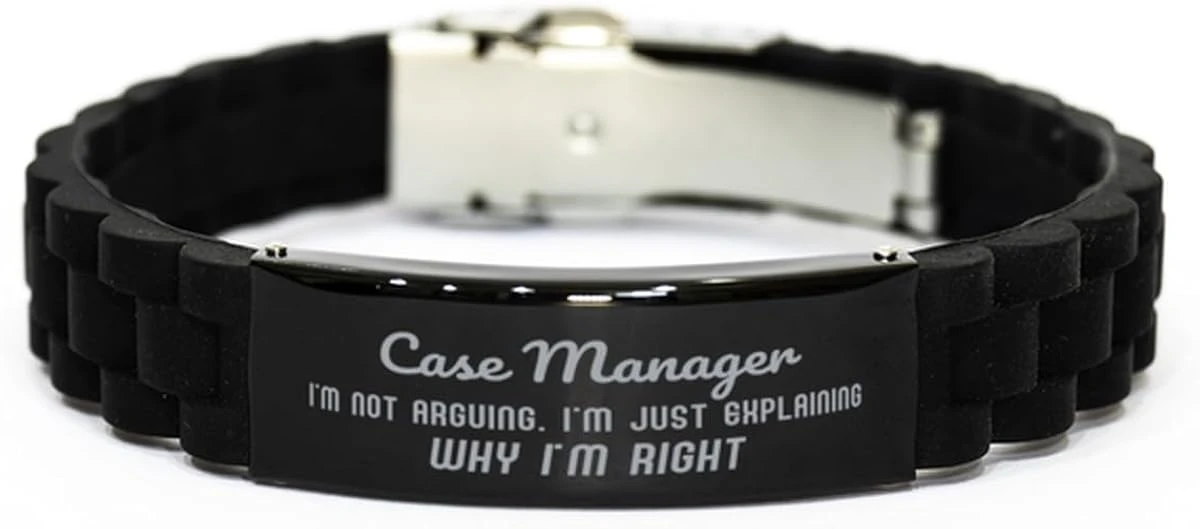 Case Manager I'm Not Arguing. I'm Just Explaining Why I'm RIGHT Black Glidelock Clasp Bracelet, Funny Saying Quote Case Manager Gifts For Case Manager Graduation Birthday Christmas Gifts For Men Women 3 Case Manager I'm Not Arguing. I'm Just Explaining Why I'm RIGHT Black Glidelock Clasp Bracelet, Funny Saying Quote Case Manager Gifts For Case Manager Graduation Birthday Christmas Gifts For Men Women