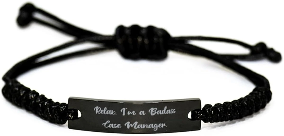 GENERIC Relax. I'm A Badass Case Manager. Black Rope Bracelet, Case Manager Present From Boss, Funny Engraved Bracelet For Colleagues, Gift Ideas For Her, Gift Ideas For Him, Gift Ideas For, Christmas Gift 3 GENERIC Relax. I'm A Badass Case Manager. Black Rope Bracelet, Case Manager Present From Boss, Funny Engraved Bracelet For Colleagues, Gift Ideas For Her, Gift Ideas For Him, Gift Ideas For, Christmas Gift