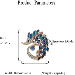 Rhinestone Hedgehog Animal Brooch Pin For Women Girls Unisex Gold Plated Fashion Blue Crystal Brooches Lapel Pins Cute Dress Accessories Easter Birthday Christmas Jewelry Gift -Xmas Mart Sales 512Ys7N4qL. AC UL1000