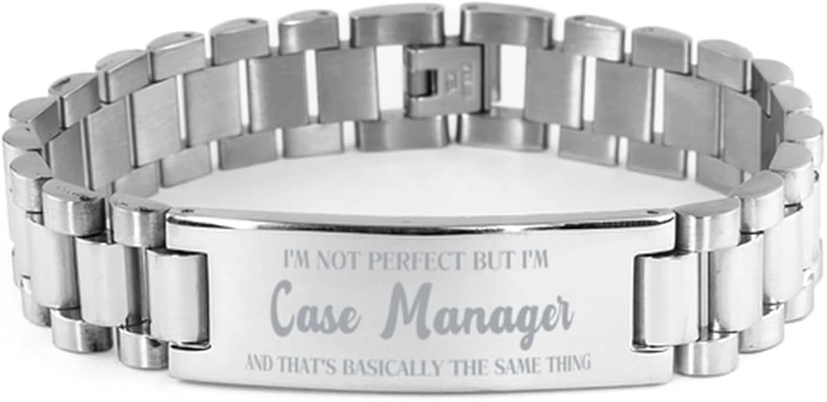 Sarcastic Case Manager Gifts, Coworker Case Manager Ladder Stainless Steel Bracelet, Cheap Gifts For Case Manager Bracelet Birthday Christmas Gifts I'm Not Perfect But I'm Case Manager And That's 3 Sarcastic Case Manager Gifts, Coworker Case Manager Ladder Stainless Steel Bracelet, Cheap Gifts For Case Manager Bracelet Birthday Christmas Gifts I'm Not Perfect But I'm Case Manager And That's