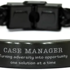GENERIC Case Manager Keepsake Christmas Gifts, Birthday Case Manager Braided Leather Bracelet Case Manager Turning Adversity Into Opportunity, One Solution At A Time Sarcasm Gag Gifts For Coworker, Colleague
