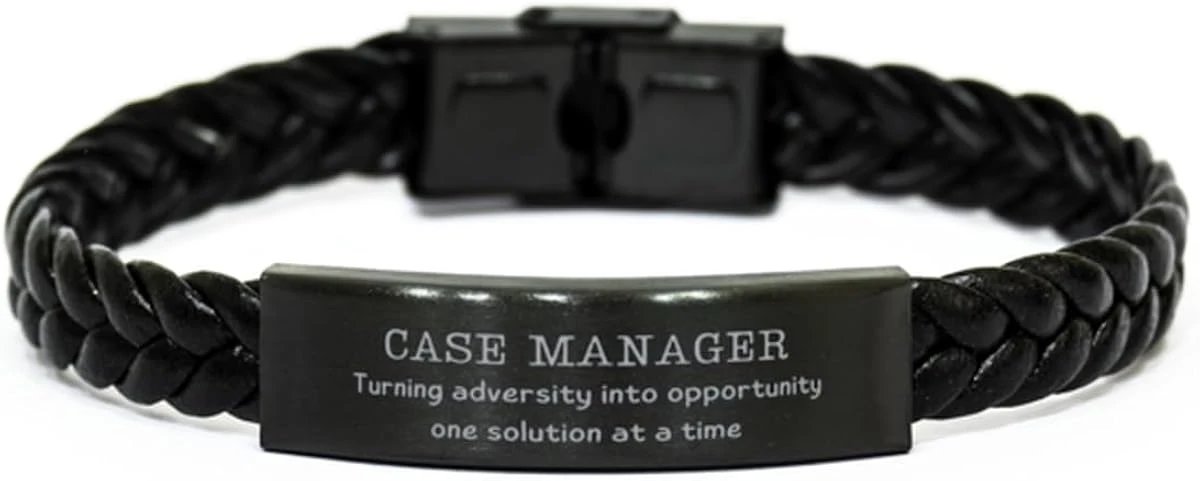 GENERIC Case Manager Keepsake Christmas Gifts, Birthday Case Manager Braided Leather Bracelet Case Manager Turning Adversity Into Opportunity, One Solution At A Time Sarcasm Gag Gifts For Coworker, Colleague 3 GENERIC Case Manager Keepsake Christmas Gifts, Birthday Case Manager Braided Leather Bracelet Case Manager Turning Adversity Into Opportunity, One Solution At A Time Sarcasm Gag Gifts For Coworker, Colleague