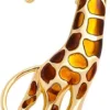 Enamel Giraffe Animal Brooch Pin For Women Girls Men Fashion Rhinestone Gold Tone Exquisite Big Dress Hat Costume Accessories Creative Christmas Birthday Holiday Decor Jewelry Gift For Pet Lover