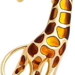 Enamel Giraffe Animal Brooch Pin For Women Girls Men Fashion Rhinestone Gold Tone Exquisite Big Dress Hat Costume Accessories Creative Christmas Birthday Holiday Decor Jewelry Gift For Pet Lover