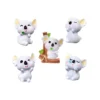 BLAPNK 5 Pcs Mini Koala Bear Animal Figures Toy Cake Toppers, Miniature Koala Figurines Fairy Garden Moss Landscape DIY Terrarium Crafts Ornament, Cake Decoration Christmas Birthday Gift Grey