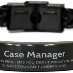 GENERIC Funny Gifts For Case Manager, Solving Problems You Didn't Know You Had, Sarcasm Unique Birthday Christmas Braided Leather Bracelet For Case Manager, Coworkers, Men, Women, Friends
