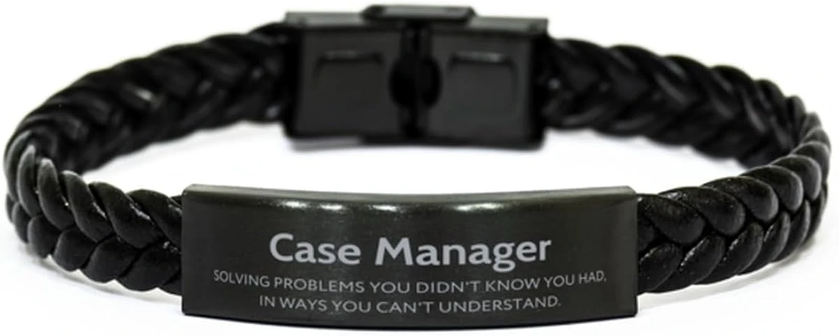 GENERIC Funny Gifts For Case Manager, Solving Problems You Didn't Know You Had, Sarcasm Unique Birthday Christmas Braided Leather Bracelet For Case Manager, Coworkers, Men, Women, Friends 3 GENERIC Funny Gifts For Case Manager, Solving Problems You Didn't Know You Had, Sarcasm Unique Birthday Christmas Braided Leather Bracelet For Case Manager, Coworkers, Men, Women, Friends