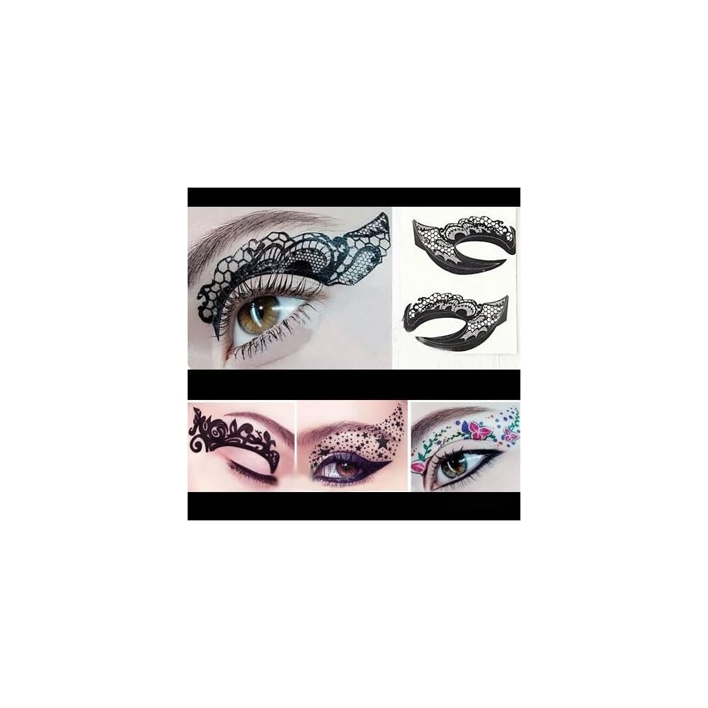 10 Sheets Eyeshadow Face Tattoo Stickers For Women's Makeup, Waterproof Transfer Lace Eye Shadow Eyeliner Tattoos For Halloween Christmas Stage Masquerade Party 8 10 Sheets Eyeshadow Face Tattoo Stickers For Women's Makeup, Waterproof Transfer Lace Eye Shadow Eyeliner Tattoos For Halloween Christmas Stage Masquerade Party - Image 6