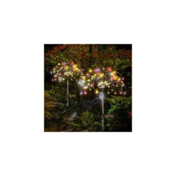 Solar Outdoor Garden Lights, 2 Pack 180 LED Copper Wire Solar Firework Lights,2 Lighting Modes Solar Lights Outdoor Waterproof, For Yard Garden Patio Flowerbed Party Christmas Decorations (Multicolor)