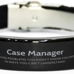 GENERIC Funny Gifts For Case Manager, Solving Problems You Didn't Know You Had, Sarcasm Unique Birthday Christmas Black Glidelock Clasp Bracelet For Case Manager, Coworkers, Men, Women, Friends