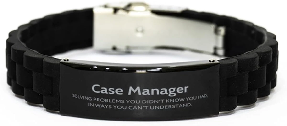 GENERIC Funny Gifts For Case Manager, Solving Problems You Didn't Know You Had, Sarcasm Unique Birthday Christmas Black Glidelock Clasp Bracelet For Case Manager, Coworkers, Men, Women, Friends 3 GENERIC Funny Gifts For Case Manager, Solving Problems You Didn't Know You Had, Sarcasm Unique Birthday Christmas Black Glidelock Clasp Bracelet For Case Manager, Coworkers, Men, Women, Friends