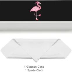 Cute Pink Flamingo Christmas Eyeglass Case PU Leather Portable Sunglass Case Glasses Pouch Storage Box For Women Men -Xmas Mart Sales 51CLbJ RiL. AC SL1500