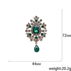 Vintage Teardrop Emerald Green Rhinestones Flower Brooches Pins Delicate Sparkly Crystal Flowers Tassel Dangle Drop Brooch Classic For Wedding Party Dance Banquet For Women Ladies Dainty Elegant Beautiful Lapel Pins Dress Suit Shirt Ceremony Clothes Accessories Daily Jewelry Mother's Day Valentine's Day Decor Christmas Birthday Gifts Her Mom Wife -Xmas Mart Sales 51E6qc7Na6L. AC UL1000