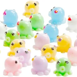 30 Pcs Octopus Figurines Plastic Ocean Animals Resin Miniature Figures For Fairy Garden Micro Landscape Aquarium Ornament For Christmas Accessory DIY Decor