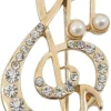 Crystal Music Note Brooch Pin Elegant Note Treble Clef Brooch Boutonniere For Women Girls Scarf Sweater Pins Wedding Christmas Costume Accessories Pins -Xmas Mart Sales 51G48QCW YS. AC UL1000