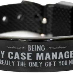GENERIC Badass Case Manager Christmas Gifts, To My Case Manager Black Shark Mesh Bracelet Engraved Gifts, Coworker Birthday Gifts For Case Manager Being My Case Manager Is Really The Only Gift You Need