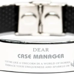 GENERIC Motivational Case Manager Gifts, Case Manager Stainless Steel Bracelet, Unique Gifts For Case Manager, Birthday Christmas Gifts For Friend Coworkers Dear Case Manager, You're Like A Unicorn In A World