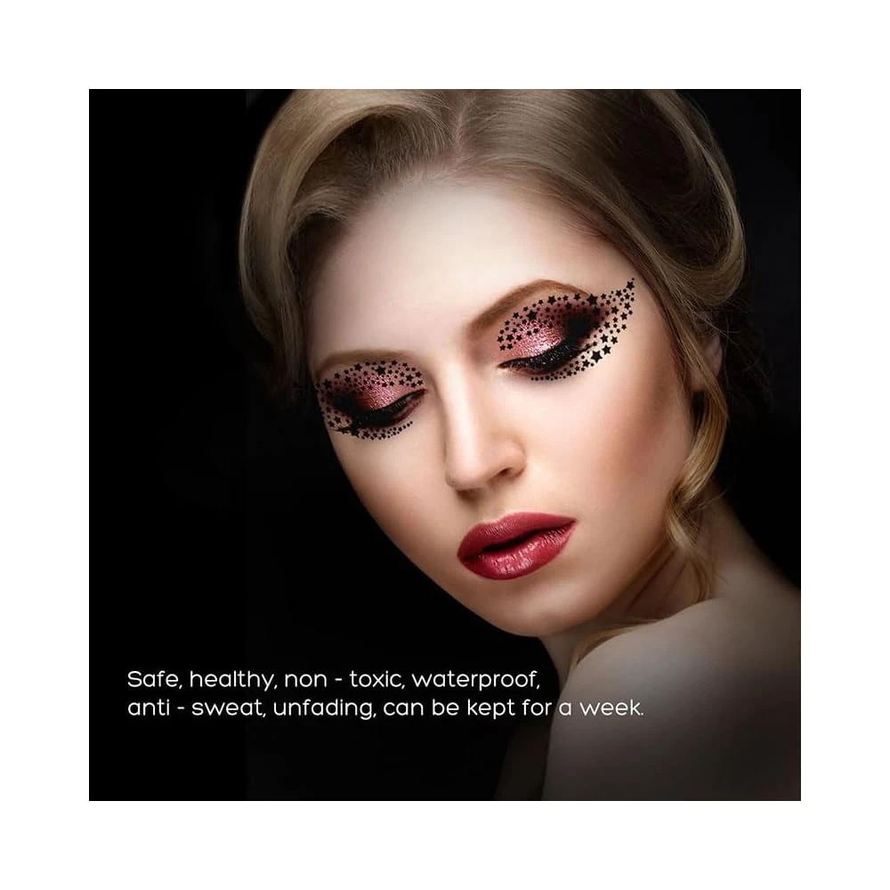 10 Sheets Eyeshadow Face Tattoo Stickers For Women's Makeup, Waterproof Transfer Lace Eye Shadow Eyeliner Tattoos For Halloween Christmas Stage Masquerade Party 5 10 Sheets Eyeshadow Face Tattoo Stickers For Women's Makeup, Waterproof Transfer Lace Eye Shadow Eyeliner Tattoos For Halloween Christmas Stage Masquerade Party - Image 3