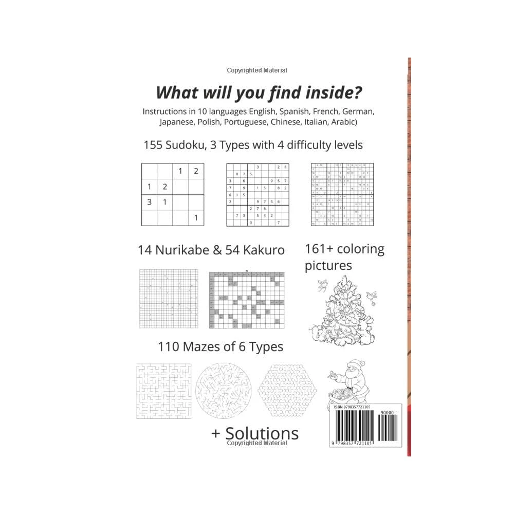 Advent Calendar 2022: Christmas Countdown Activity Book For Both Kids 6-12 Boys Girls And Adults! Activities Sudoku Puzzle Book Including Coloring, ... For Stocking Stuffers (Stocking Fillers) Paperback – Advent Calendar, October 12, 2022 4 Advent Calendar 2022: Christmas Countdown Activity Book For Both Kids 6-12 Boys Girls And Adults! Activities Sudoku Puzzle Book Including Coloring, ... For Stocking Stuffers (Stocking Fillers) Paperback – Advent Calendar, October 12, 2022 - Image 2