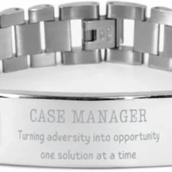 GENERIC Case Manager Keepsake Christmas Gifts, Birthday Case Manager Ladder Stainless Steel Bracelet Case Manager Turning Adversity Into Opportunity, One Solution At A Time Sarcasm Gag Gifts For Coworker