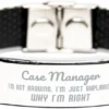 Case Manager I'm Not Arguing. I'm Just Explaining Why I'm RIGHT Stainless Steel Bracelet, Funny Saying Quote Case Manager Gifts For Case Manager Graduation Birthday Christmas Gifts For Men Women