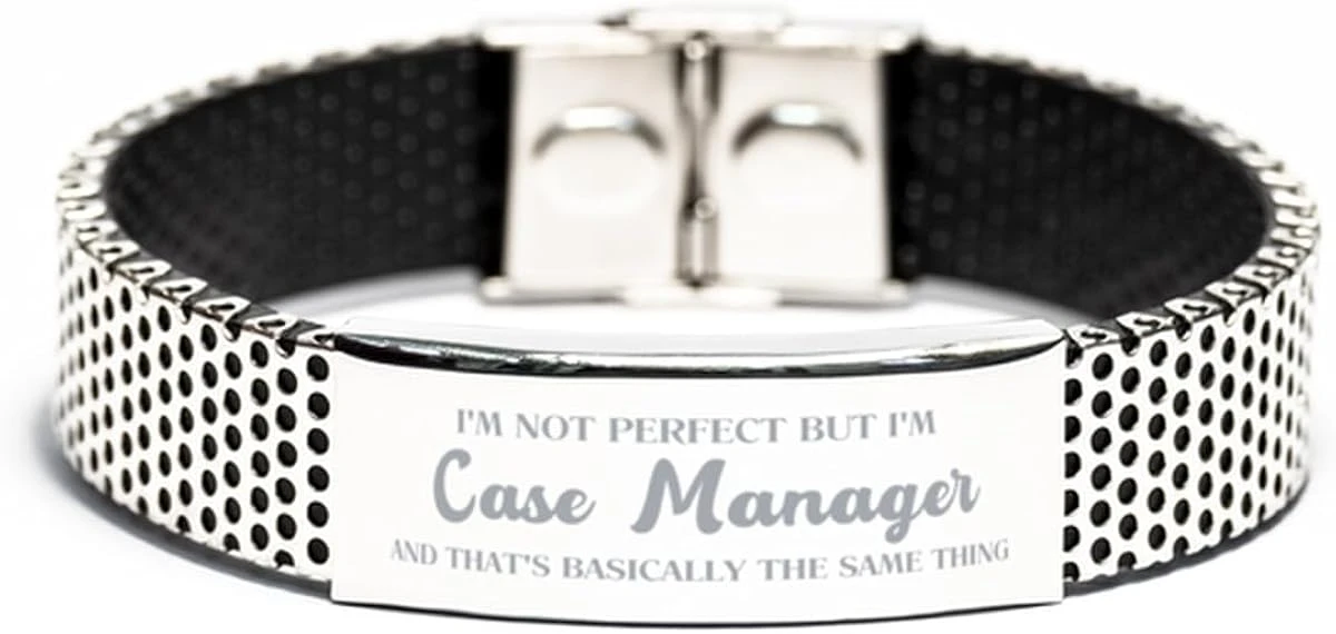 Sarcastic Case Manager Gifts, Coworker Case Manager Stainless Steel Bracelet, Cheap Gifts For Case Manager Bracelet Birthday Christmas Gifts I'm Not Perfect But I'm Case Manager And That's Basically 3 Sarcastic Case Manager Gifts, Coworker Case Manager Stainless Steel Bracelet, Cheap Gifts For Case Manager Bracelet Birthday Christmas Gifts I'm Not Perfect But I'm Case Manager And That's Basically