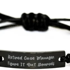 GENERIC Motivational Case Manager Gifts, Retired Case Manager, New Birthday Black Rope Bracelet Gifts For Coworkers From Colleagues, Best Friend, Christmas, Secret Santa, BFF, Appreciate