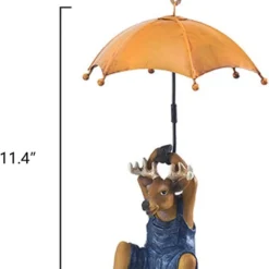 Animal Sculptures Decor Outdoor, Naughty Animal Garden Statues, Cow And Rooster Holding Umbrella Decor, Fairy Tale Yard Art Garden Decorations For Christmas Easter Halloween Outdoor Indoor (Moose) -Xmas Mart Sales 51QAwwe2oML. AC SL1500