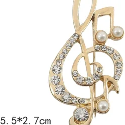 Crystal Music Note Brooch Pin Elegant Note Treble Clef Brooch Boutonniere For Women Girls Scarf Sweater Pins Wedding Christmas Costume Accessories Pins -Xmas Mart Sales 51QL2jewi0S. AC UL1000