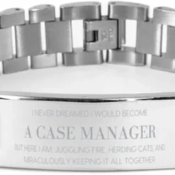 GENERIC Case Manager Christmas Idea For Case Manager Ladder Stainless Steel Bracelet Gifts, I Never Dreamed I Would Become Case Manager, But Here I Am, Juggling Fire, Herding Cats, And Miraculously Keeping It