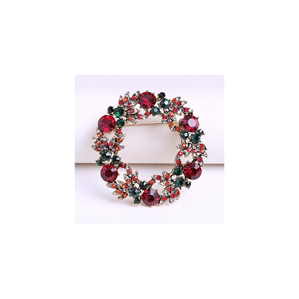 Gyn&Joy Christmas Floral Wreath Gift Brooch Pin 5 Gyn&Joy Christmas Floral Wreath Gift Brooch Pin - Image 3