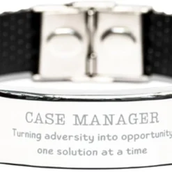 GENERIC Case Manager Keepsake Christmas Gifts, Birthday Case Manager Stainless Steel Bracelet Case Manager Turning Adversity Into Opportunity, One Solution At A Time Sarcasm Gag Gifts For Coworker, Colleague