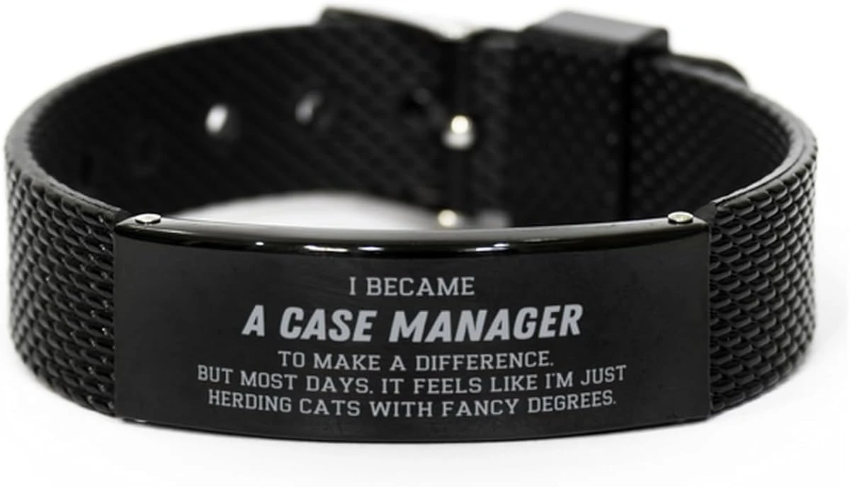 GENERIC Perfect Case Manager Gifts, Case Manager Black Shark Mesh Bracelet, Inspirational Gifts For Case Manager, Birthday Christmas Gifts For Coworkers I Became Case Manager To Make A Difference, But Most 3 GENERIC Perfect Case Manager Gifts, Case Manager Black Shark Mesh Bracelet, Inspirational Gifts For Case Manager, Birthday Christmas Gifts For Coworkers I Became Case Manager To Make A Difference, But Most