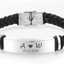 EDSG Personalized Mens Bracelet | Leather Engraved Bracelet Gift For Boyfriend Husband Dad Bestman | Gift For Christmas, Birthday, Wedding, Anniversary, Father's Day | Customised Name -Xmas Mart Sales 51Ua7VsvBL. AC UL1000