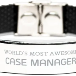 GENERIC Funny Case Manager Gifts, World's Most Awesome Case Manager, Sarcasm Unique Birthday Christmas Stainless Steel Bracelet For Case Manager, Coworkers, Men, Women, Friends