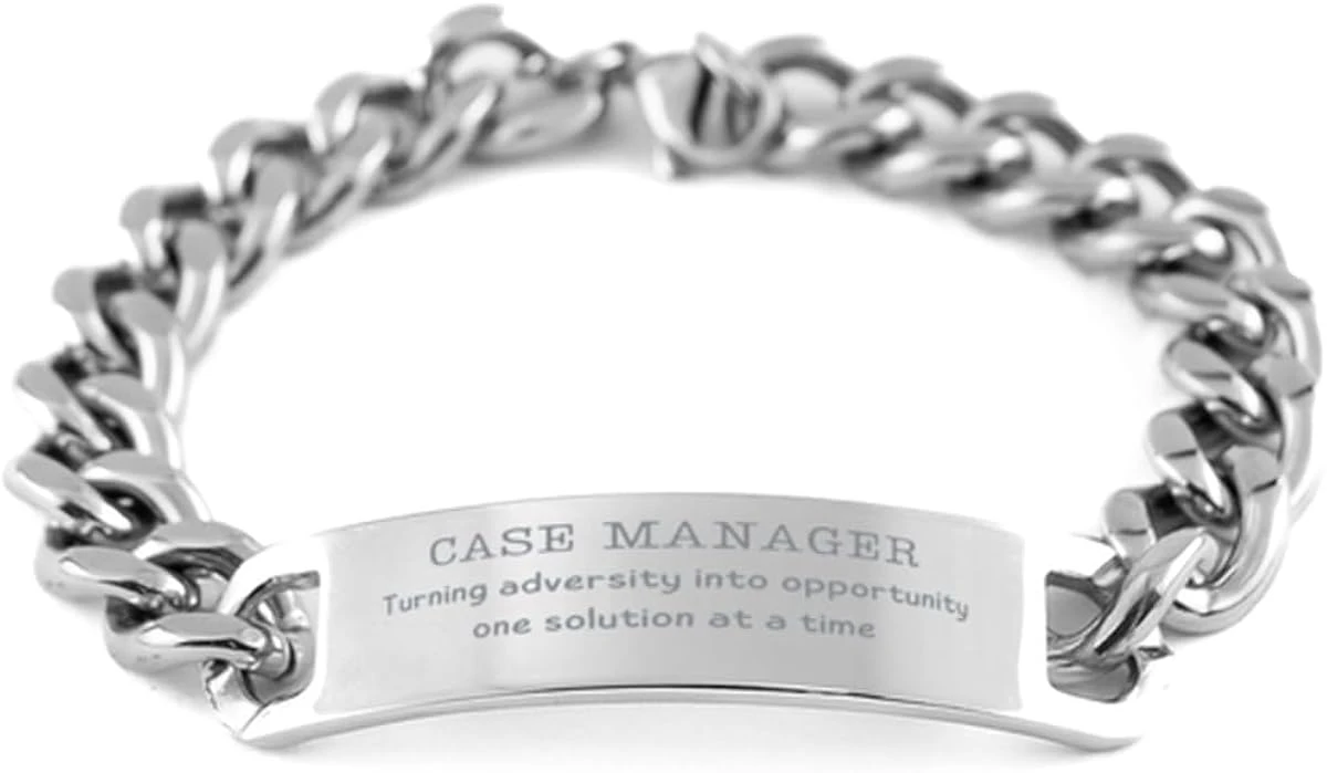 GENERIC Case Manager Keepsake Christmas Gifts, Birthday Case Manager Cuban Chain Stainless Steel Bracelet Case Manager Turning Adversity Into Opportunity, One Solution At A Time Sarcasm Gag Gifts For 3 GENERIC Case Manager Keepsake Christmas Gifts, Birthday Case Manager Cuban Chain Stainless Steel Bracelet Case Manager Turning Adversity Into Opportunity, One Solution At A Time Sarcasm Gag Gifts For