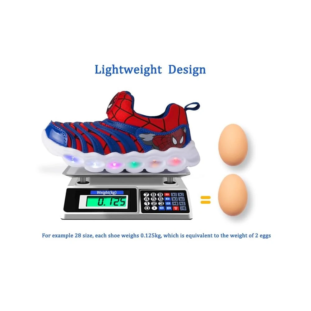 YUNICUS Kids Light Up Shoes Led Flash Sneakers With Spider Upper USB Charge For Boys Girls Toddles Best Gift For Birthday Thanksgiving Christmas Day 8 YUNICUS Kids Light Up Shoes Led Flash Sneakers With Spider Upper USB Charge For Boys Girls Toddles Best Gift For Birthday Thanksgiving Christmas Day - Image 6