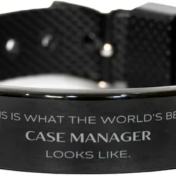 GENERIC Best Case Manager Gifts, This Is What The World's Best Case Manager Looks Like, Funny Birthday Christmas Unique Black Shark Mesh Bracelet For Case Manager, Coworkers, Men, Women, Friends