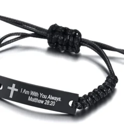 Personalized Unisex Religious Bible Verse Scripture Quotes Bracelet Faith Christian Adjustable Cord Stainless Steel Encourage Inspirational ID Bracelets For Men Women, Christmas Gift Customized -Xmas Mart Sales 51dfI0hm3rL. AC UL1001