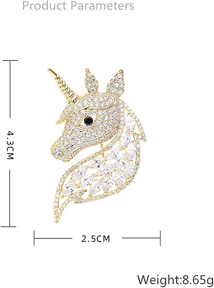 Rhinestone Unicorn Brooch For Women Girls Unisex Fashion Dainty Crystal CZ Golden Cute Animal Horse Brooch Lapel Pin Dress Suit Accessories Christmas Birthday Mother's Day Jewelry Gift 8 Rhinestone Unicorn Brooch For Women Girls Unisex Fashion Dainty Crystal CZ Golden Cute Animal Horse Brooch Lapel Pin Dress Suit Accessories Christmas Birthday Mother's Day Jewelry Gift - Image 6