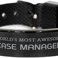 GENERIC Funny Case Manager Gifts, World's Most Awesome Case Manager, Sarcasm Unique Birthday Christmas Black Shark Mesh Bracelet For Case Manager, Coworkers, Men, Women, Friends